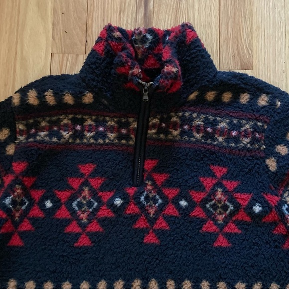 NWOT Sonoma Nordic Sherpa multi color Half Zip Popover size XL - Picture 5 of 12